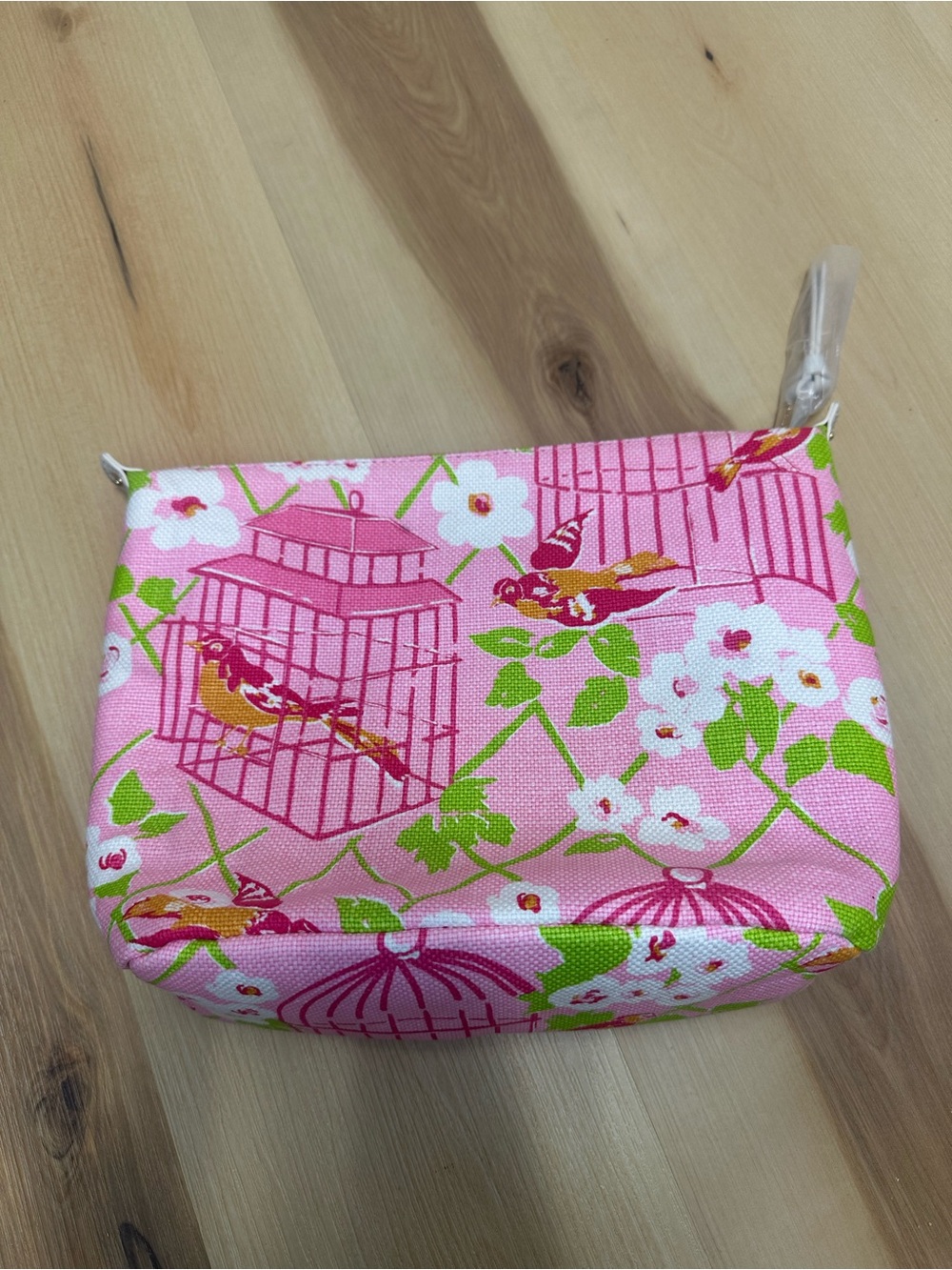 Spartina 449 Pink Floral Clear Tote with Cream Trim - Picture 6 of 16